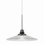 Benzara 9W Dimmable Led Glass Shade Pendant Lighting with Canopy, Black and Clear