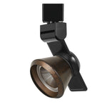 Benzara 12W Integrated Led Metal Track Fixture with Cone Head, Black and Bronze