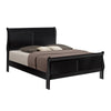 Benzara Sleigh Design Wooden Twin Size Headboard and Footboard, Black