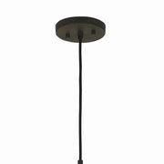 Benzara Circular Wooden Frame Pendant with Metal Lattice Design, Dark Bronze
