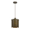 Benzara 60 Watt Metal Frame Pendant with Cut Outs, Distressed Gold