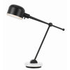 Benzara 60 Watt Metal Frame Desk Lamp with Adjustable Head, Black and White