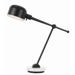 Benzara 60 Watt Metal Frame Desk Lamp with Adjustable Head, Black and White