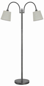 Benzara 40 X 2 Watt Metal Frame Floor Lamp with Gooseneck, Off White and Gray