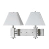 Benzara 60W x 2 Wall Lamp with Empire Shade and 3 Way Push Button Switch, Silver