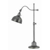 Benzara Metal Table Lamp with Adjustable Head and Height, Antique Silver