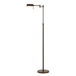 Benzara 10W Led Adjustable Metal Floor Lamp with Swing Arm, Dark Bronze
