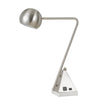 Benzara Marble Base 60W Metal Desk Lamp with 1 Electrical and 1 USB Outlet, Silver
