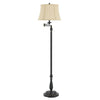 Benzara 150W 3 Way Resin Swing Arm Floor Lamp with Bell Shade,Dark Bronze and Beige