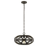 Benzara 60W Twisted Metal Mesh Design Pendant Fixture, Dark Bronze
