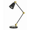 Benzara 10W Led Metal Desk Lamp with Adjustable Arm, Black and Gold