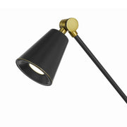 Benzara 10W Led Metal Desk Lamp with Adjustable Arm, Black and Gold