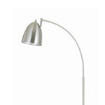 Benzara Metal Floor Lamp with Arched Tubular Stand and Round Base, Chrome