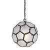 Benzara Hexagonal Shaped Glass Pendant Lighting with Multiple Faceted Sided, Black