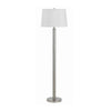 Benzara Metal Floor Lamp with Tapered Drum Shade and Stalk Support, Silver