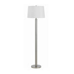 Benzara Metal Floor Lamp with Tapered Drum Shade and Stalk Support, Silver