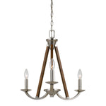 Benzara Sea Anchor Design Metal Chandelier with Candle Design Holders, Silver