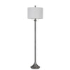 Benzara 60W x 2 Metal Floor Lamp with Fabric Drum Shade, Antique Silver