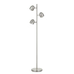 Benzara 3 Metal Heads Floor Lamp with Touch Sensor Dimmer Control, Chrome