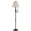 Benzara 100W Metal Floor Lamp with Empire Shade and Candle Holder, Dark Bronze