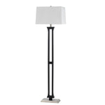 Benzara 100 Watt Metal Body Floor Lamp with Square Fabric Shade, Black and White