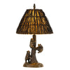 Benzara 150 Watt Resin Body Table Lamp with Bear Design and Twig Shade, Bronze