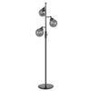 Benzara Industrial Metal Body Table Lamp with Three Glass Ball Shades, Black