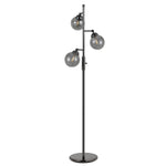 Benzara Industrial Metal Body Table Lamp with Three Glass Ball Shades, Black