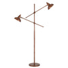 Benzara Metal Body Floor Lamp with 2 Adjustable Arms and Metal Shades, Bronze