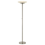 Benzara 36 Watt Integrated Torchiere Floor Lamp with Inverted Glass Shade, Chrome