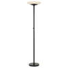 Benzara Tubular Metal Body Torchiere Lamp with Integrated Led Light, Black