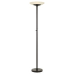 Benzara Tubular Metal Body Torchiere Lamp with Integrated Led Light, Black