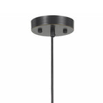 Benzara Glass Jar Design Pendant Lighting with Metal Frame, Black and Clear