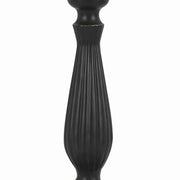 Benzara Metal Swing Arm Table Lamp with Pedestal Base and Empire Shade, Black
