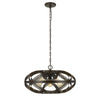 Benzara Round Metal Mesh Design Pendant Fixture with Chain, Dark Bronze