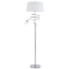 Benzara Metal Floor Lamp with Stalk Support and Gooseneck Design Light, Silver