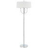 Benzara Metal Floor Lamp with Corkscrew Design Stalk Support and Drum Shade, Silver
