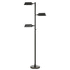 Benzara Metal Floor Lamp with 3 Swivel Heads and Round Base, Black