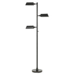 Benzara Metal Floor Lamp with 3 Swivel Heads and Round Base, Black