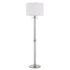 Benzara Metal and Acrylic Tubular Body Floor Lamp with Fabric Drum Shade, White