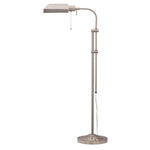 Benzara Metal Rectangular Floor Lamp with Adjustable Pole, White
