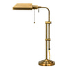 Benzara Metal Rectangular Desk Lamp with Adjustable Pole, Gold