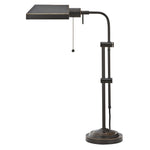 Benzara Metal Rectangular Desk Lamp with Adjustable Pole, Black