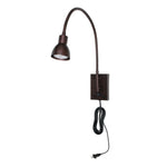 Benzara Metal Round Wall Reading Lamp with Plug In Switch, Bronze