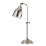 Benzara Metal Round 25`` Table Lamp with Adjustable Pole, Silver
