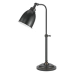 Benzara Metal Round 25`` Table Lamp with Adjustable Pole, Dark Bronze