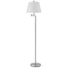 Benzara Metal Round 3 Way Floor Lamp with Spider Type Shade, Silver and White