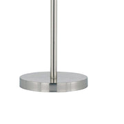 Benzara Metal Round 3 Way 28`` Table Lamp with Spider Type Shade, Silver and White