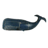Benzara Rustic Style Metal Whale Design Accentdecor with Scripted Pattern, Blue