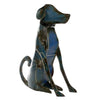 Benzara Metal Sitting Dog Accent Figurine with Dual Tone Look,Large,Blue and Black